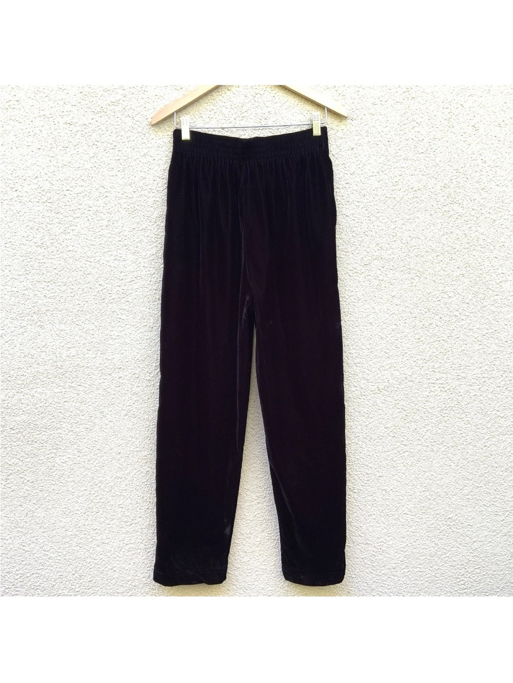 Vintage Cache Velvet Pull On Pants Women M Black/Brown High Rise Pockets USA